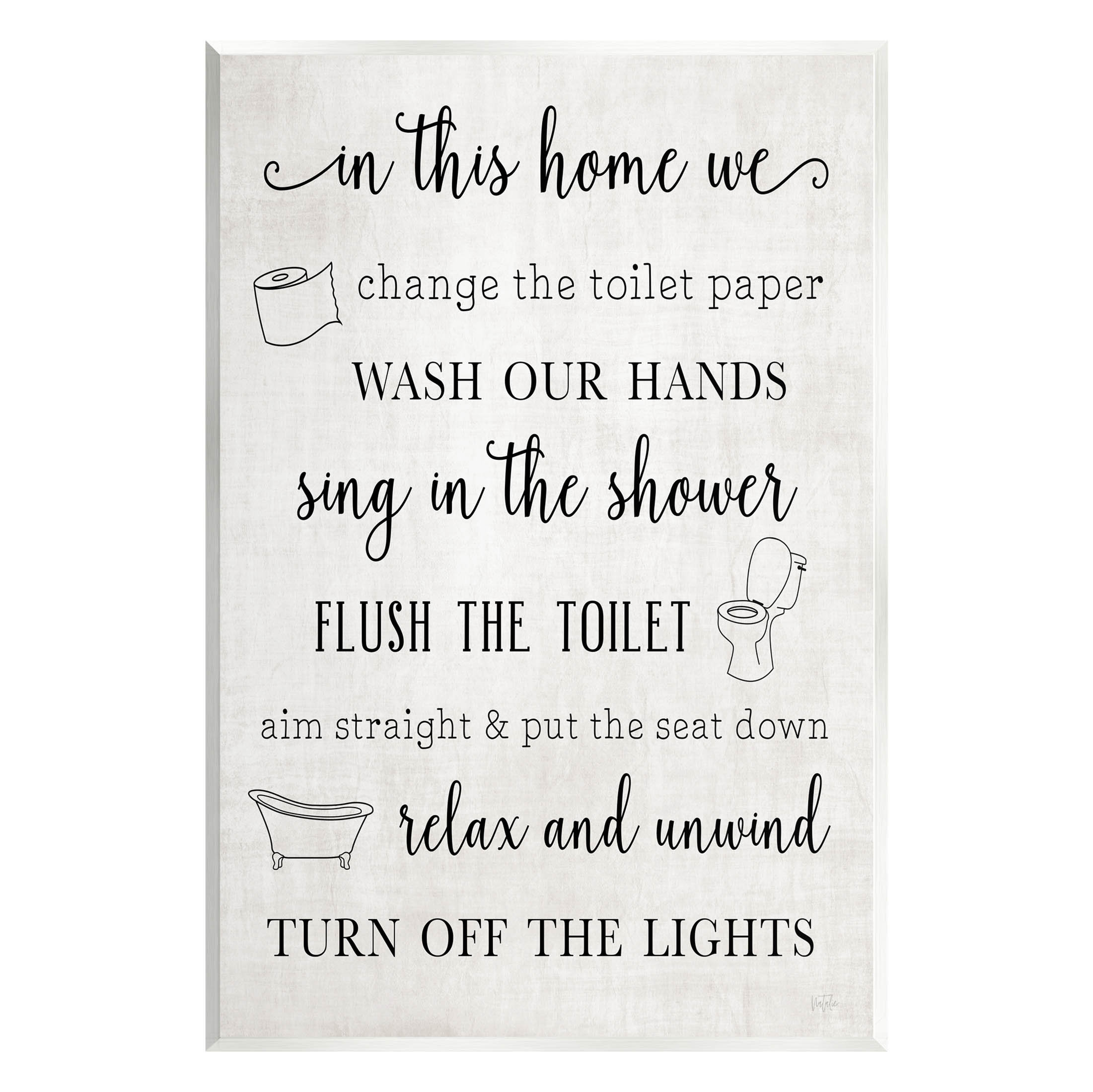 Stupell Industries In This Home Bathroom Rules by Natalie Carpentieri