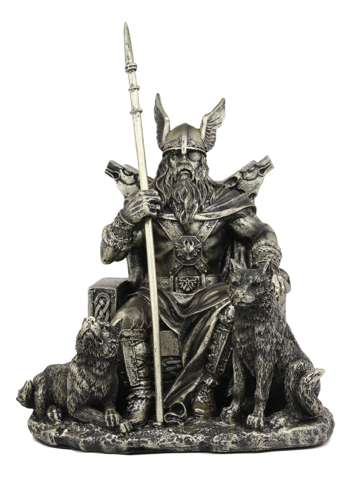 Norse God Odin With Ravens Half Bust Sculpture 
