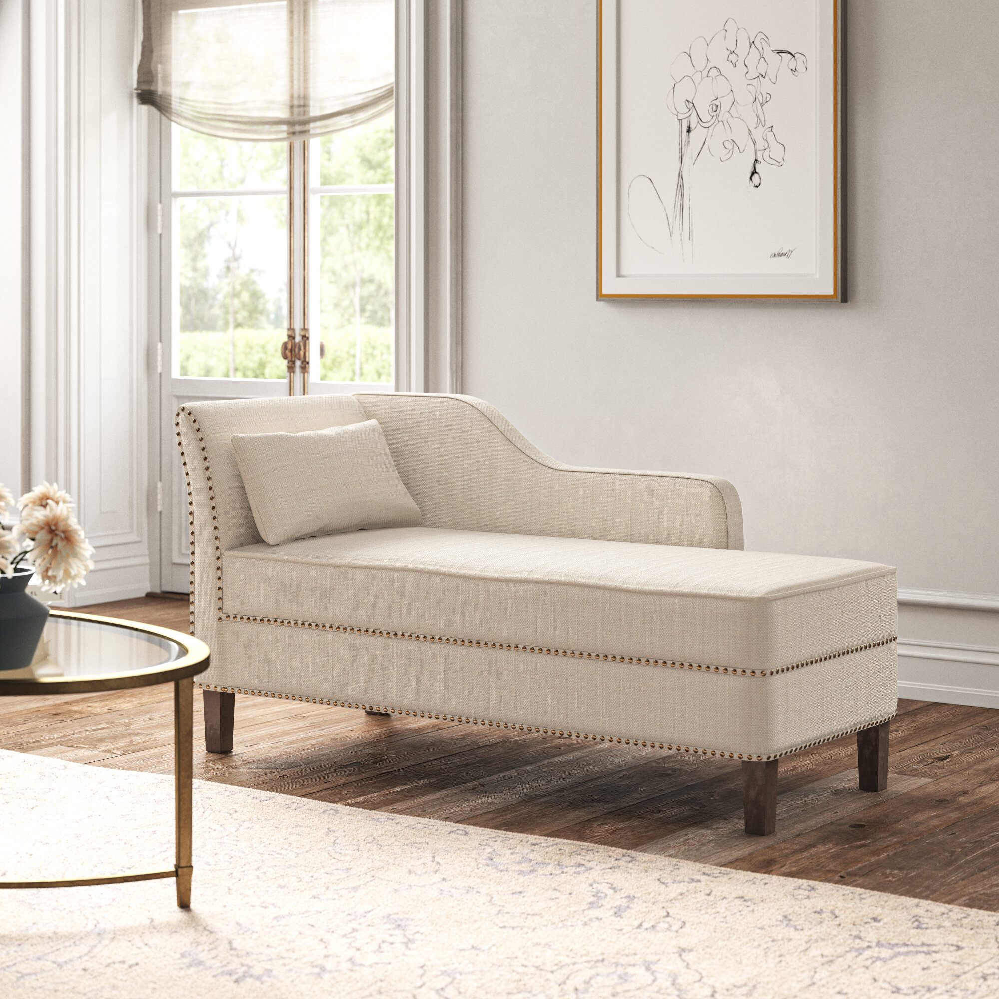 Olivia Upholstered Chaise Lounge