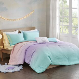 Juvy Lacy Butterflies Aqua/Pink Comforter Set 