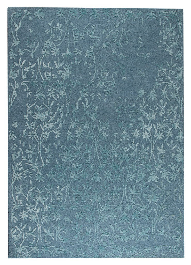 One Allium Way® Santoor Floral Handmade Tufted Area Rug in Turquoise ...