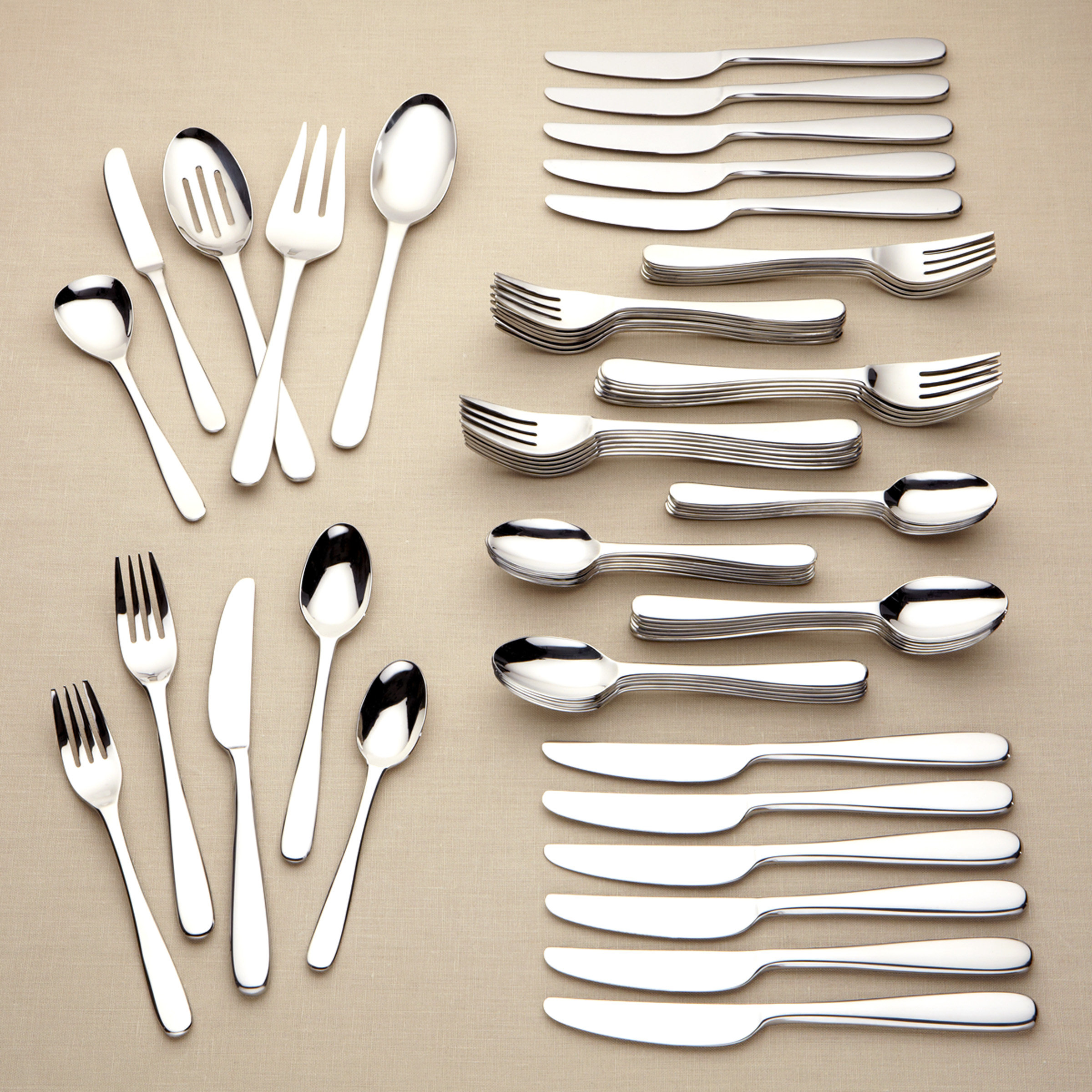 Lenox Stratton Stainless Steel Flatware Set of 65 & Reviews Wayfair