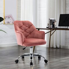 Modern Design Velvet Desk Chair with Casters and Velvet Fabric Grey Desk Chair 360° Swivel Height Adjustable Rolling Task Chair for Home Office Height-Adjustable Seat Swivel Light Grey 