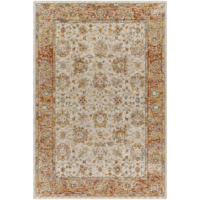 Canora Grey Jillia Performance Beige/Rust Rug | Wayfair
