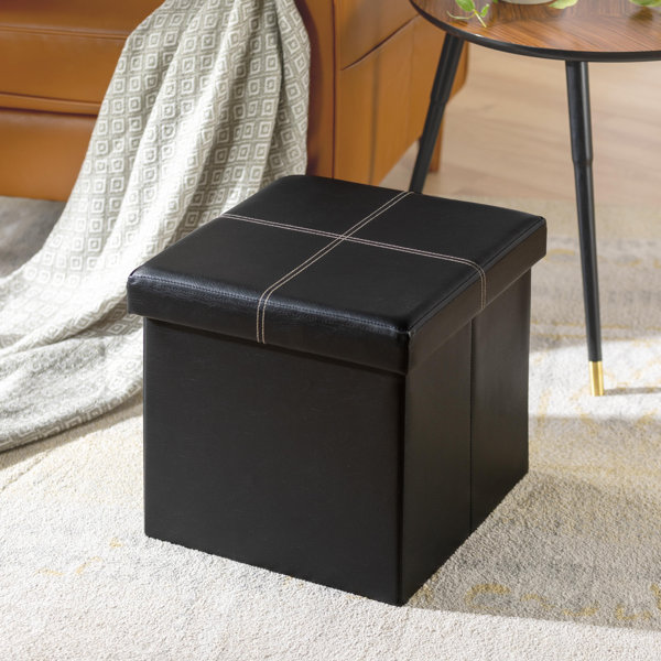 Foldable Ottoman Combo Storage Stool Seat Cube Kids Toy Box Folding Container 