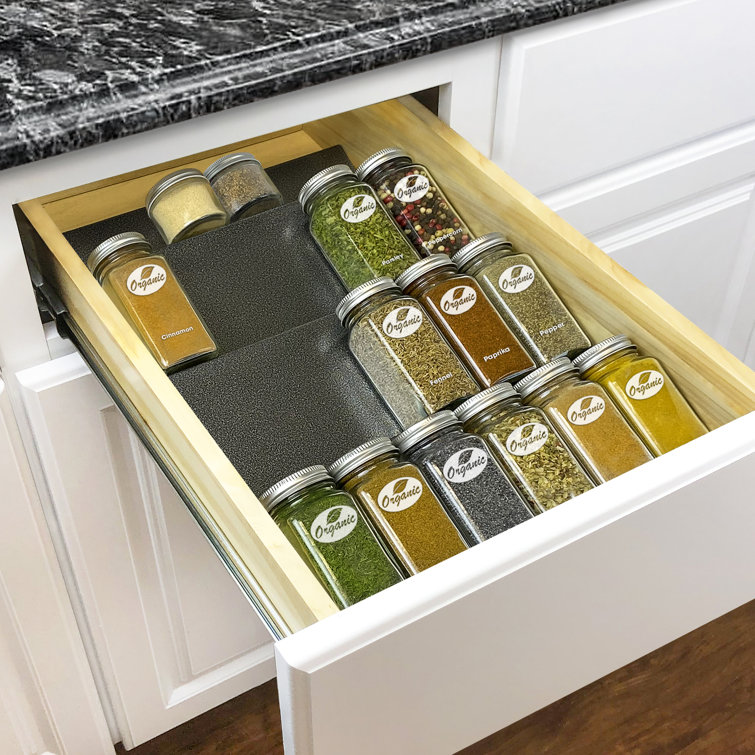 Medium 4 Tier Heavy Gauge Drawer Organizer 24 Jar Spice Rack