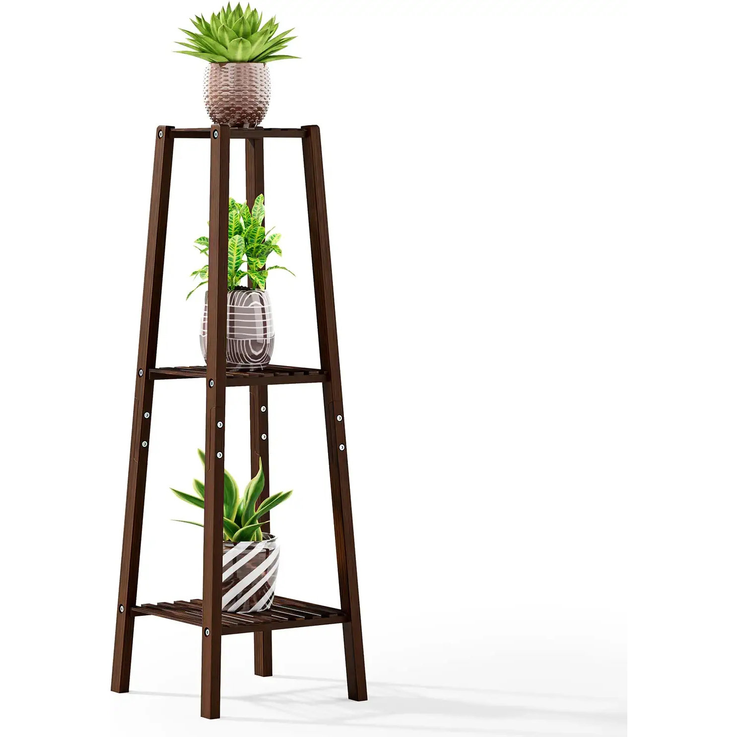 Nnewvante Rectangular MultiTiered Solid Wood Plant Stand Wayfair Canada