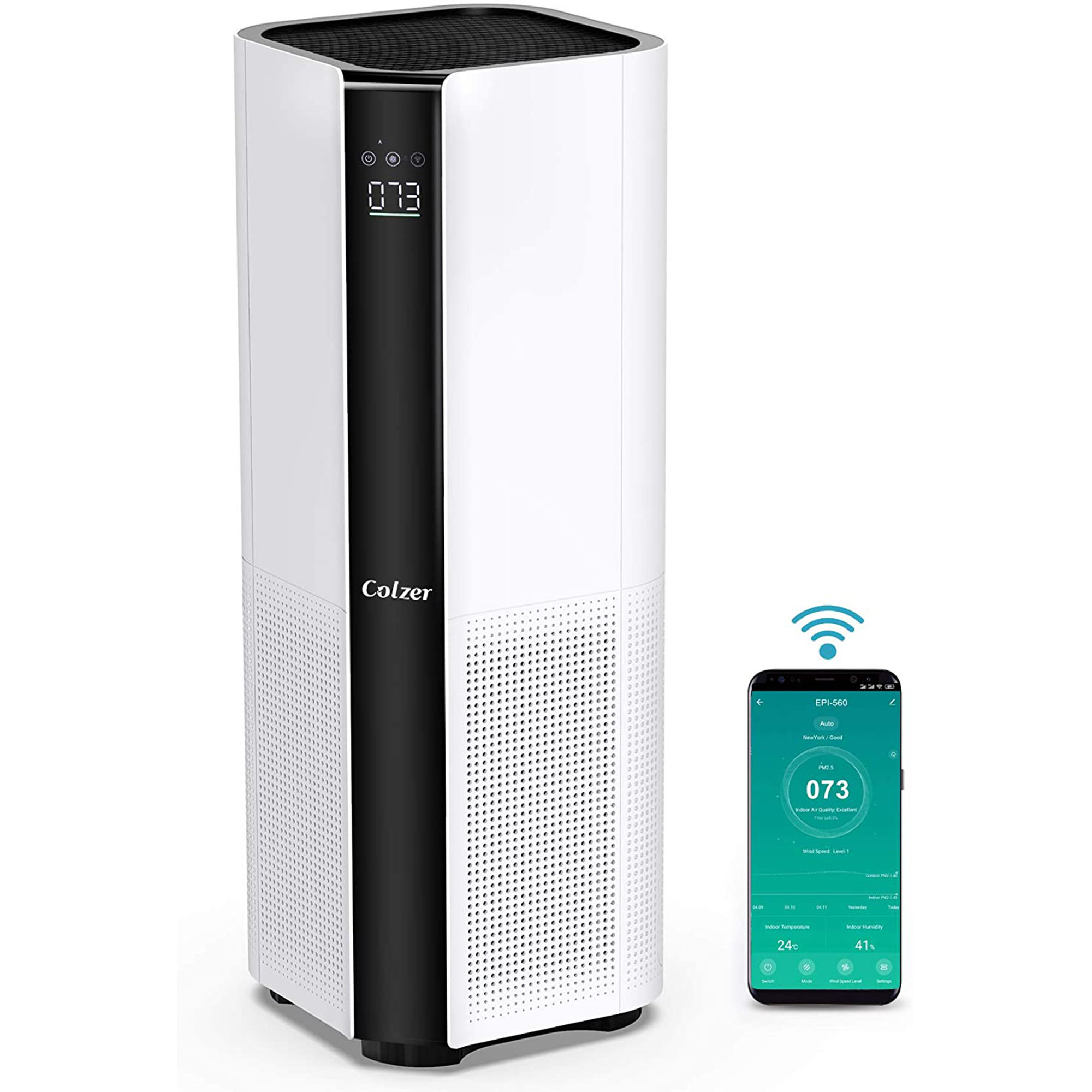 Colzer Epi560 Wifi Air Purifier for Home Large Rooms with HEPA filter