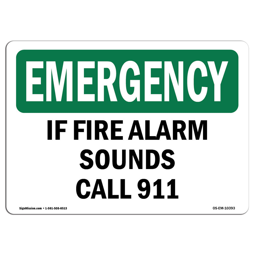 SignMission If Fire Alarm Sounds Call 911 Sign Wayfair
