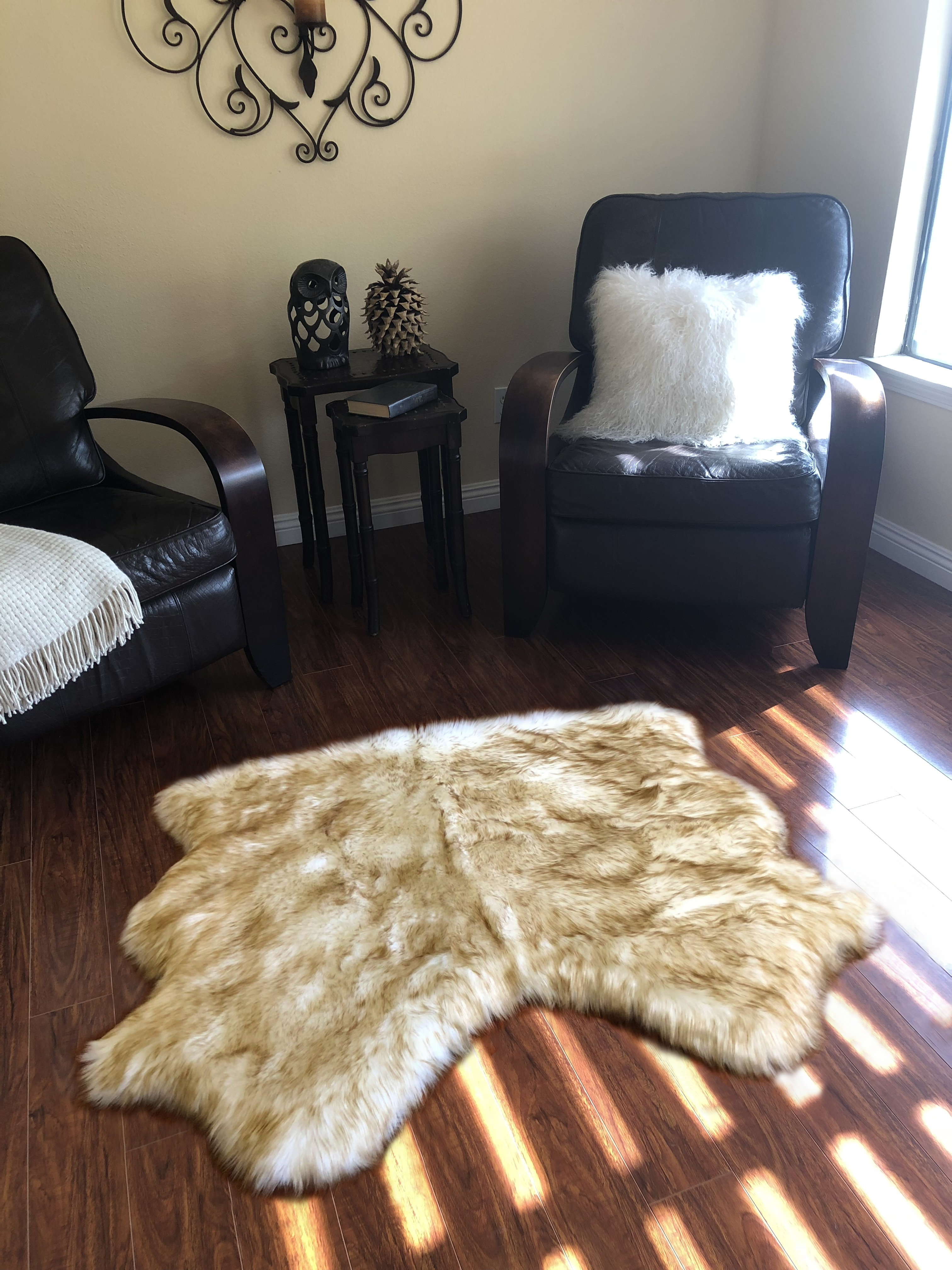 Union Rustic Wick St Lawrence Handmade Sheepskin Beige Rug | Wayfair
