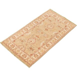 One-of-a-Kind Allahna Hand-Knotted 2010S 4'3" X 6'5" Wool Area Rug in Gold/Brown