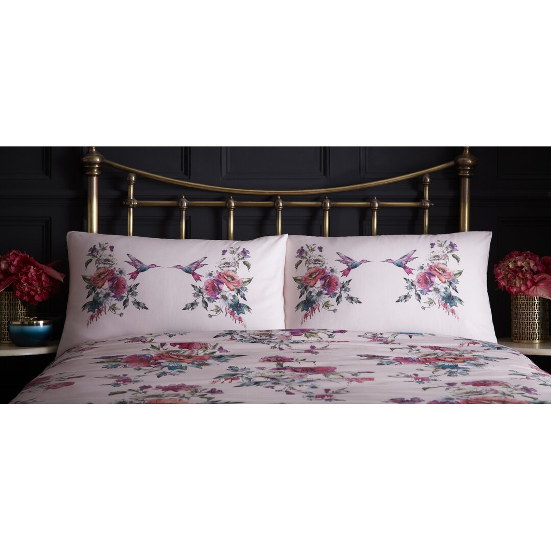 Leena 180 Thread Count Floral 100% Cotton Housewife Pillowcase pink,white
