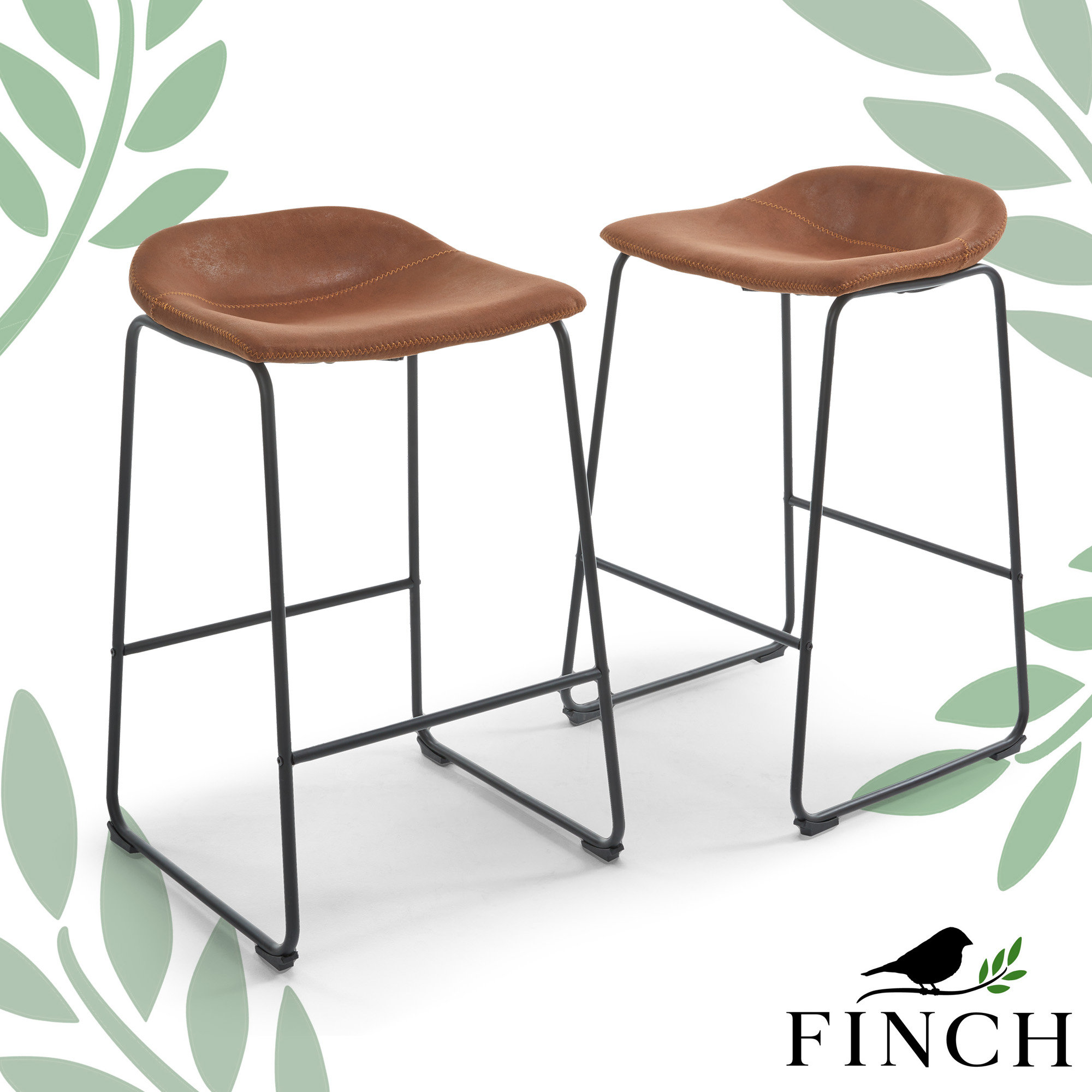 Finch Landon Bar Stool, Brown & Reviews Wayfair