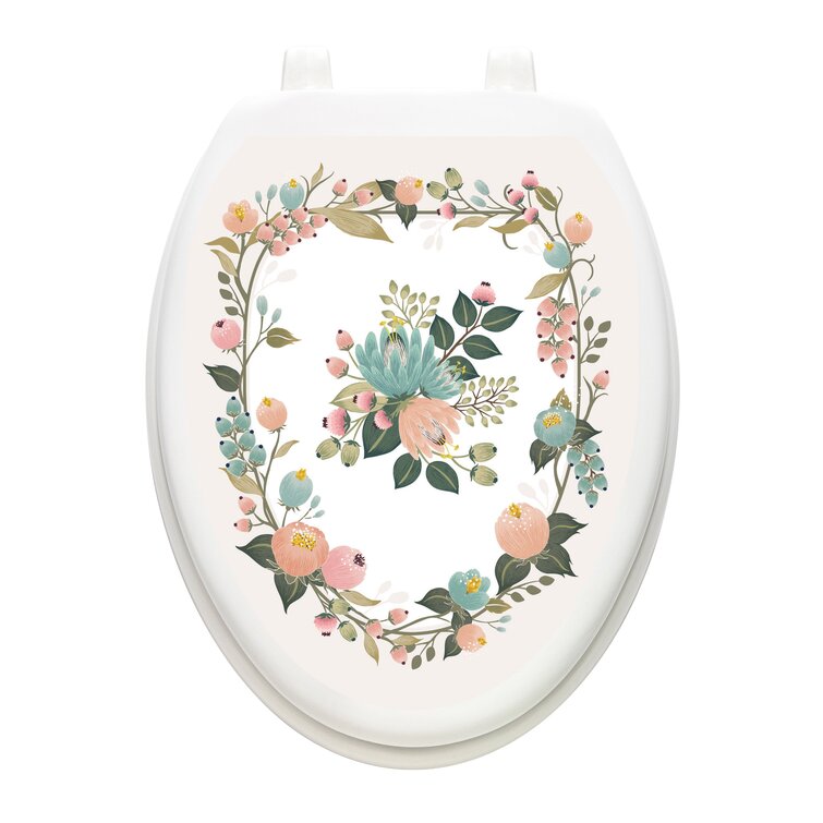 Toilet Tattoos LILY BLUES Toilet Lid Cover Vinyl Cover Removable Hygienic 