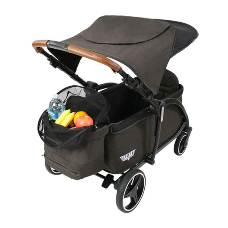 Keenz Class Baby Toddler Kids Black Stroller Wagon with One Touch Brake &  Canopy