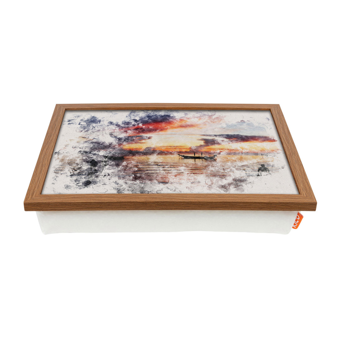 East Urban Home Laptop-Tablett Boats in Thailand Watercolour