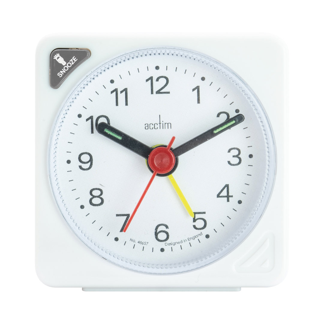 Acctim Ingot Analog Quartz Alarm in Black/White black,white