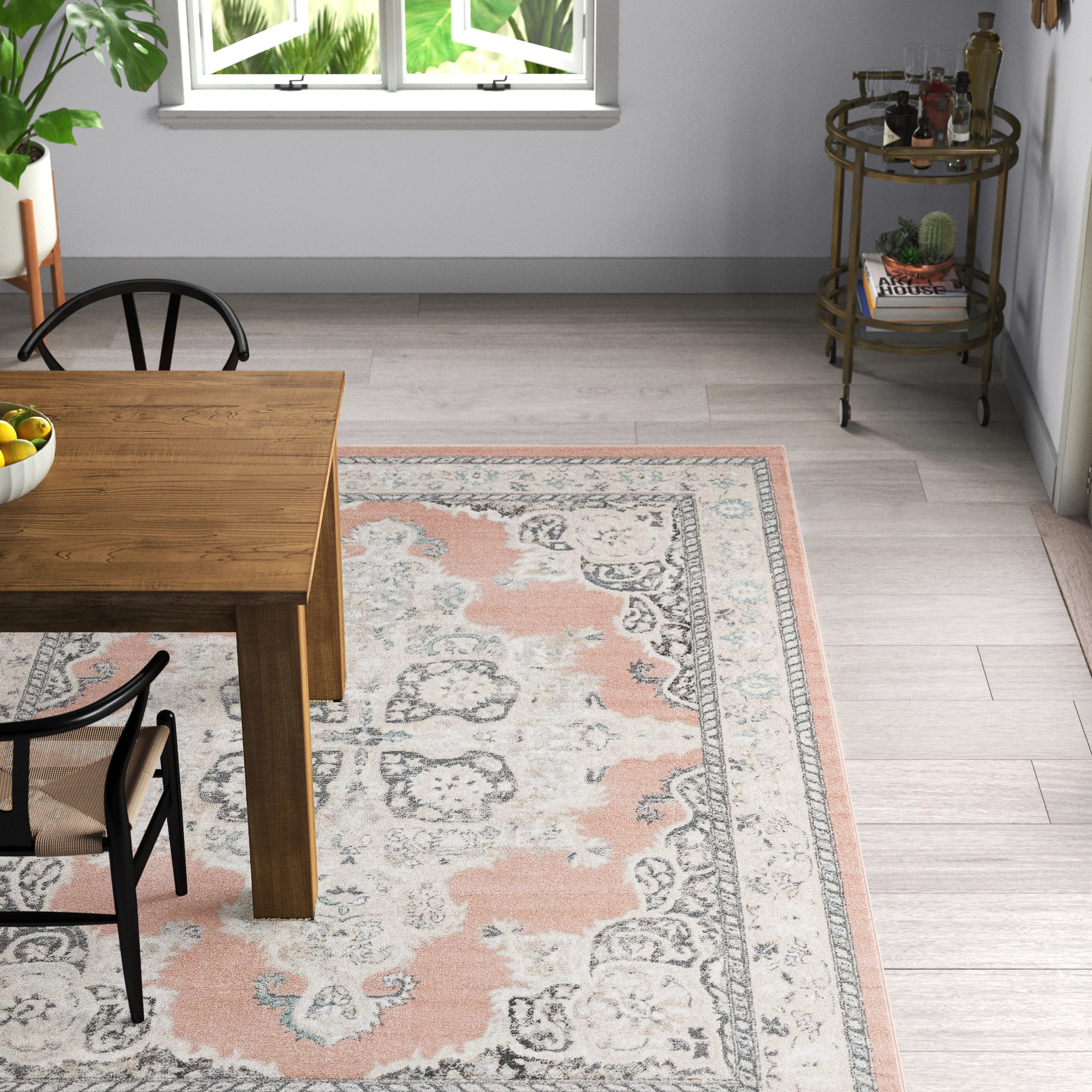 Mistana™ Saira Oriental Pink/Gray/Ivory Area Rug & Reviews Wayfair