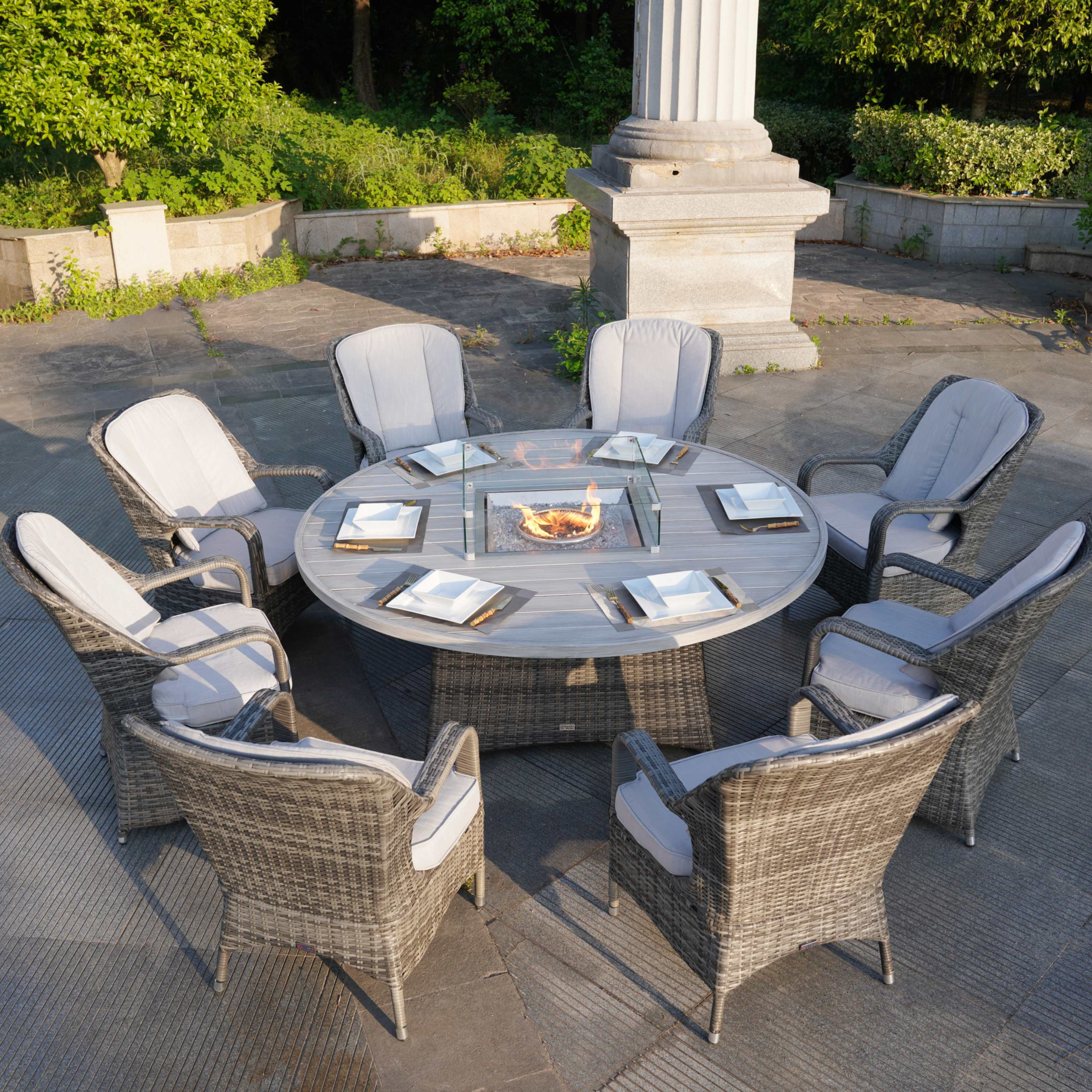 Primestok Natascha Round 8 - Person Outdoor Dining Set | Wayfair
