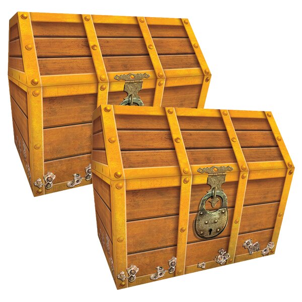 Set of 3 Treasure Chests Nested Gift Boxes with Leather and Brass features 