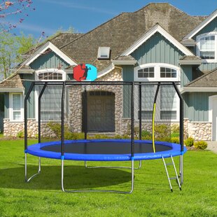 Teens GAOPAN Recreational Trampoline with Basketball Hoop for Kids Boys 12 Feet Outdoor Sports Fitness Trampoline with Ladder and Enclosure Net for Fun Girls & Adults 