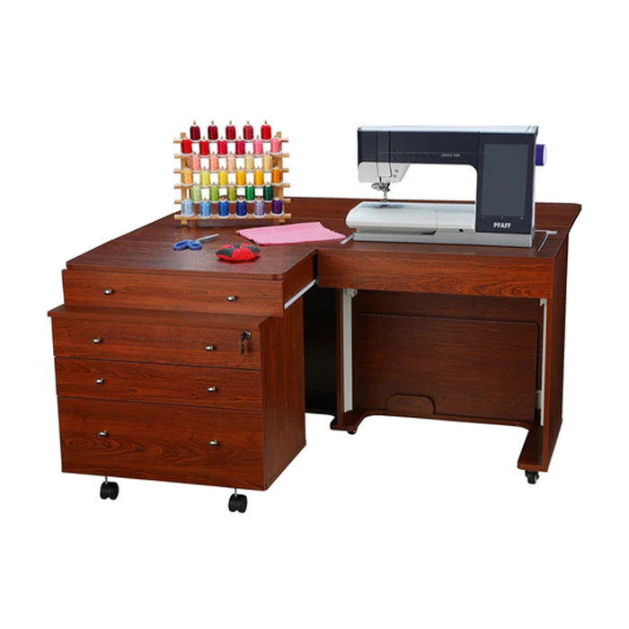 Arrow Sewing Furniture Arrow Kangaroo & Joey II Sewing Cabinet (Teak ...