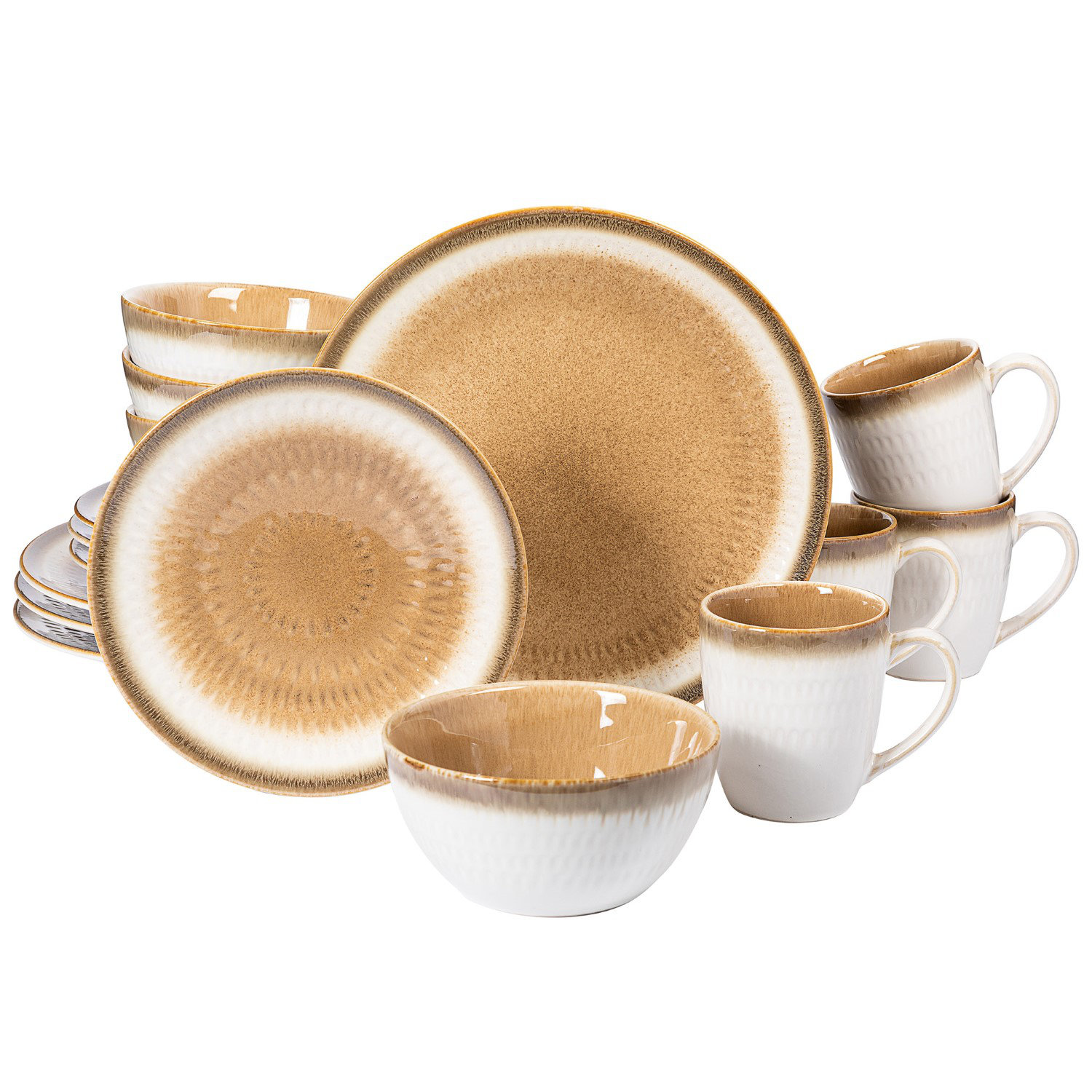 Gibson Elite Moonstruck 16Piece Dinnerware Set, Orange Wayfair
