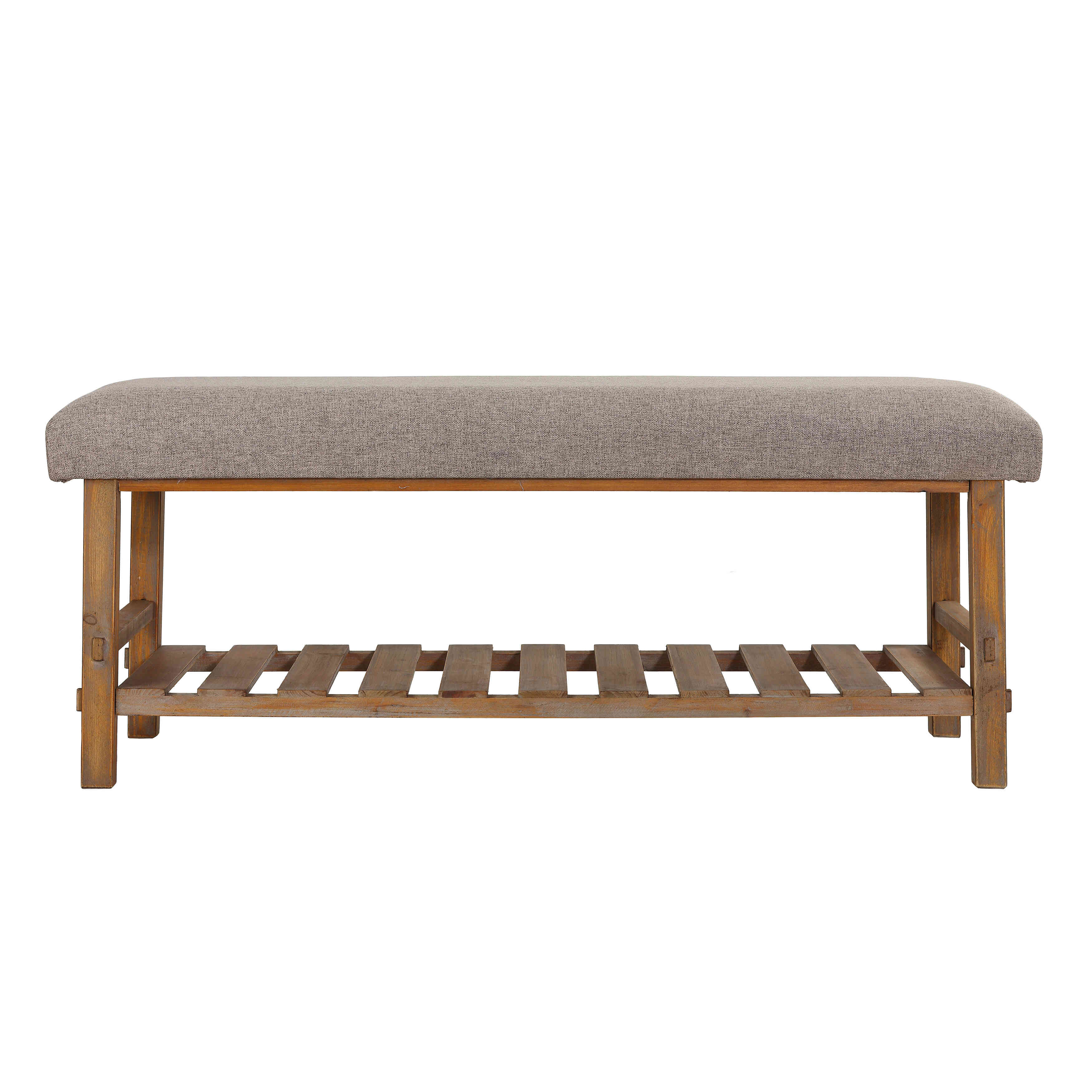 Winston Porter Dallyn Solid Wood Shelves Storage Bench Wayfair