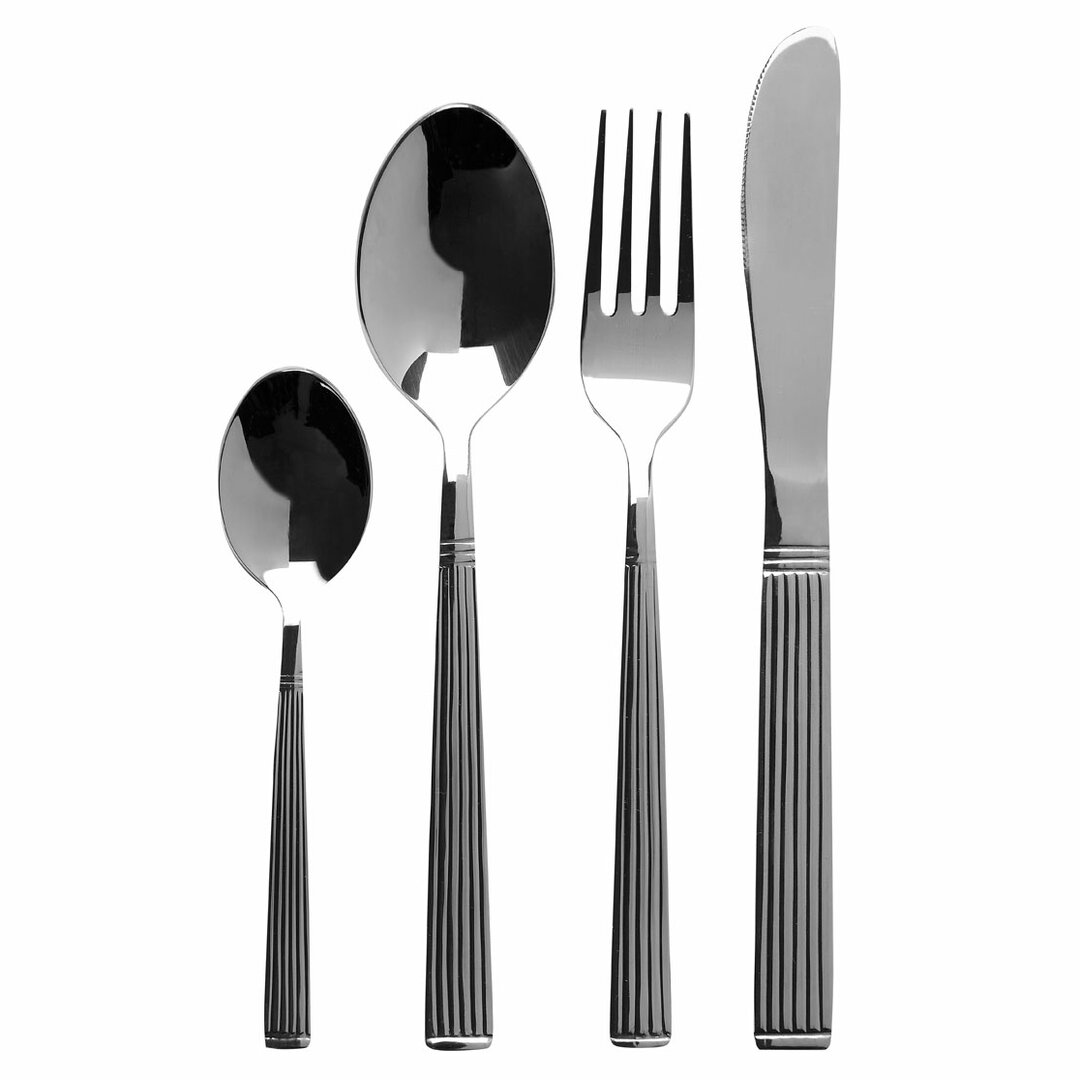 16 Piece Cutlery Set, Service for 6 gray
