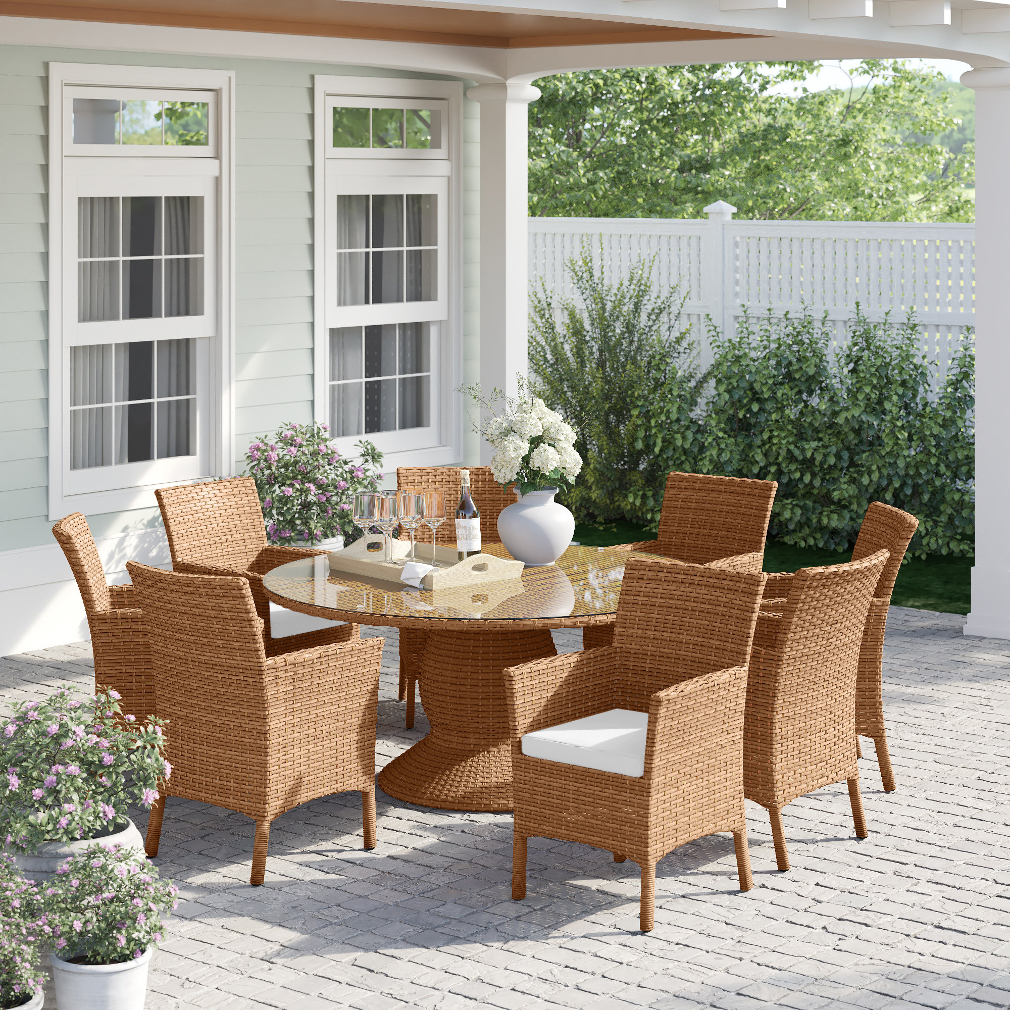Sol 72 Outdoor™ Waterbury Round 8 Person Outdoor Dining Set & Reviews