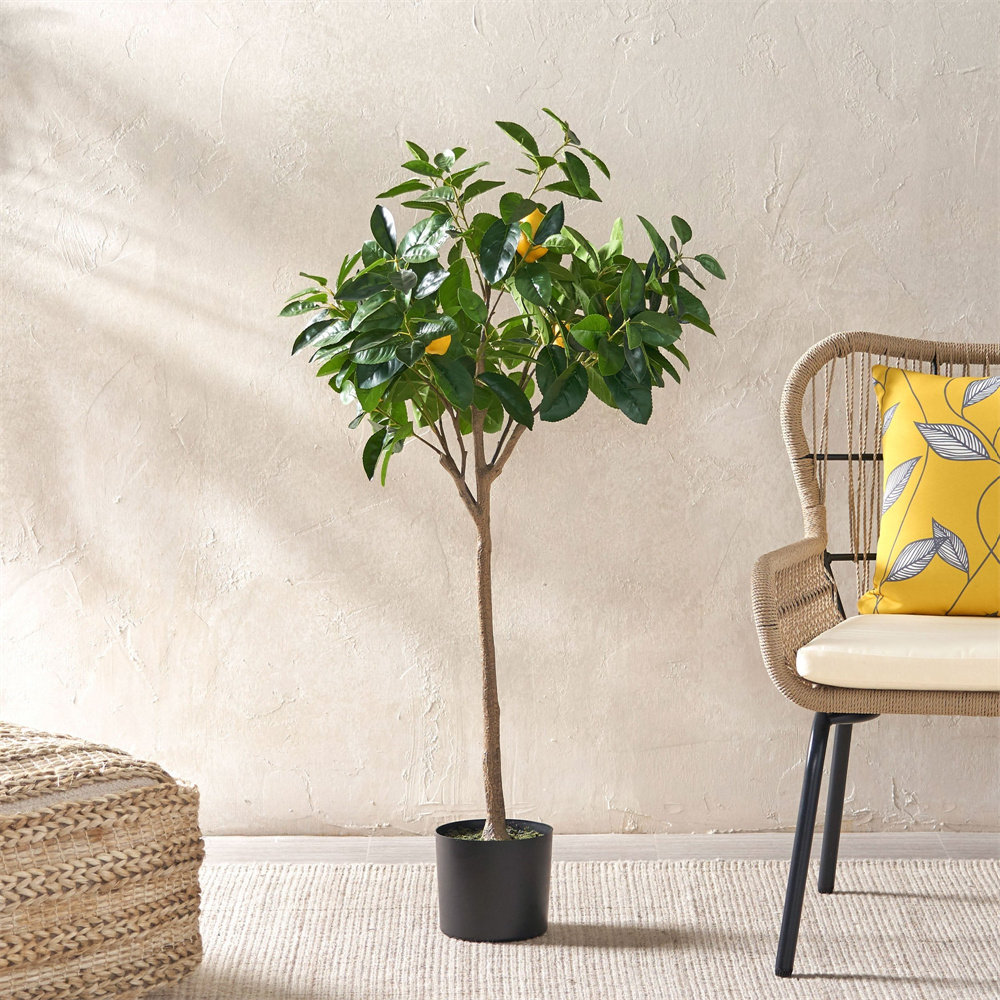 Primrue 59'' Faux Lemon Tree in Pot Wayfair