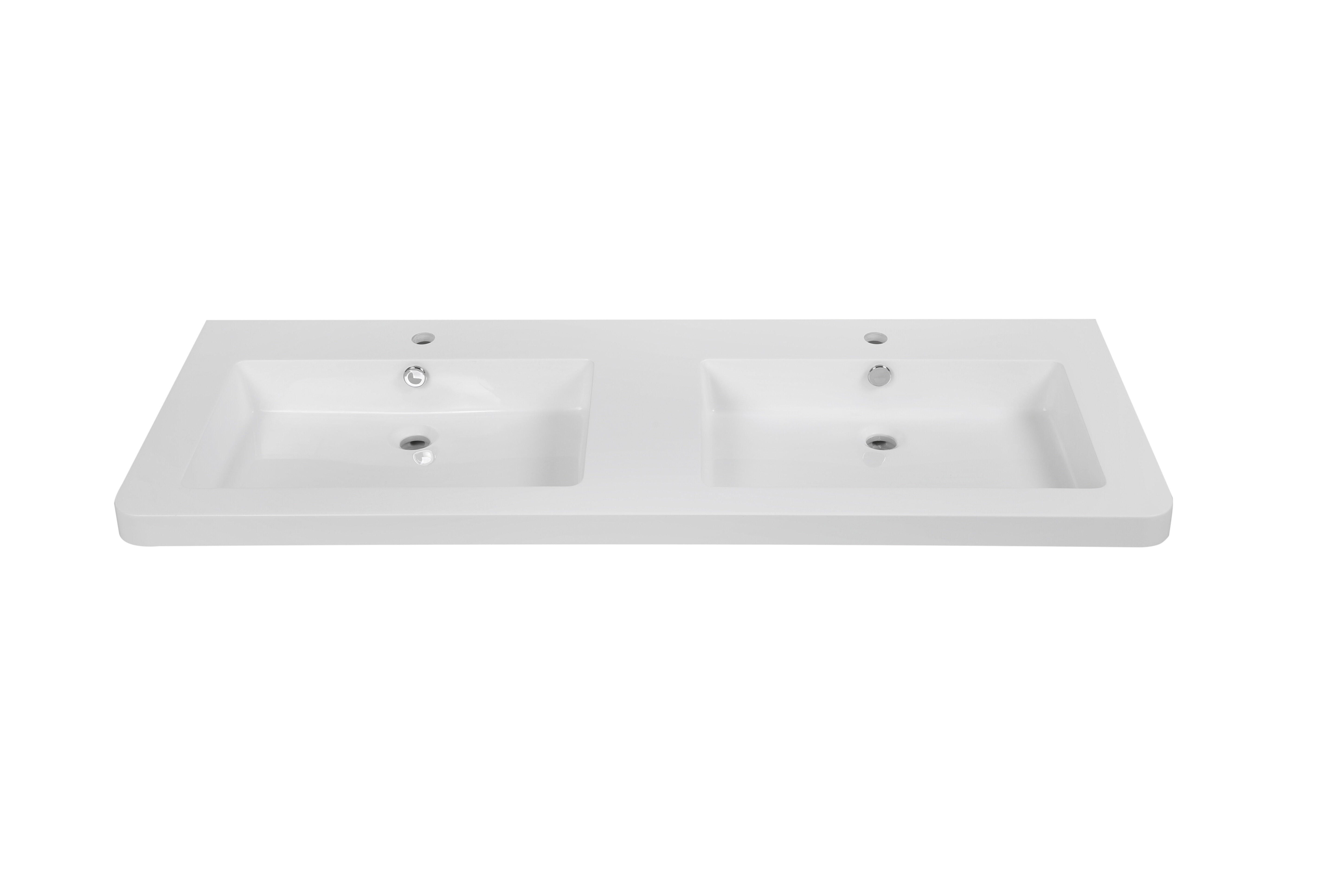 StreamlineBath 55.1'' Solid Surface Double Bathroom Vanity Top in White ...