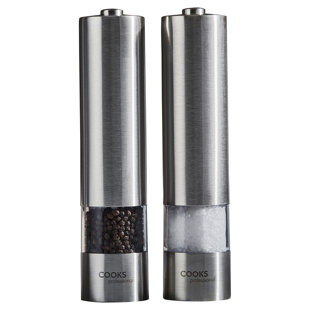 sharper image illuminating electric salt and pepper mill set