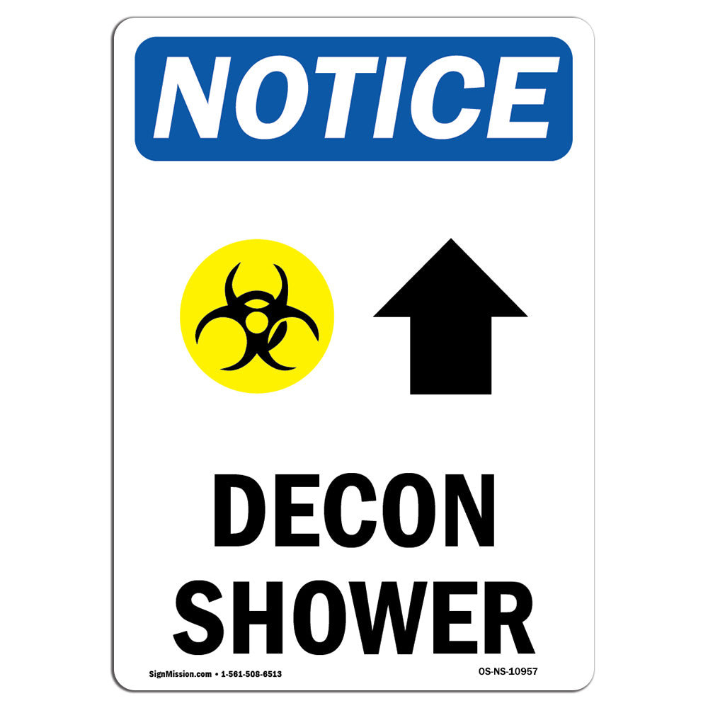 SignMission Decon Shower [Up Arrow] Sign with Symbol Wayfair