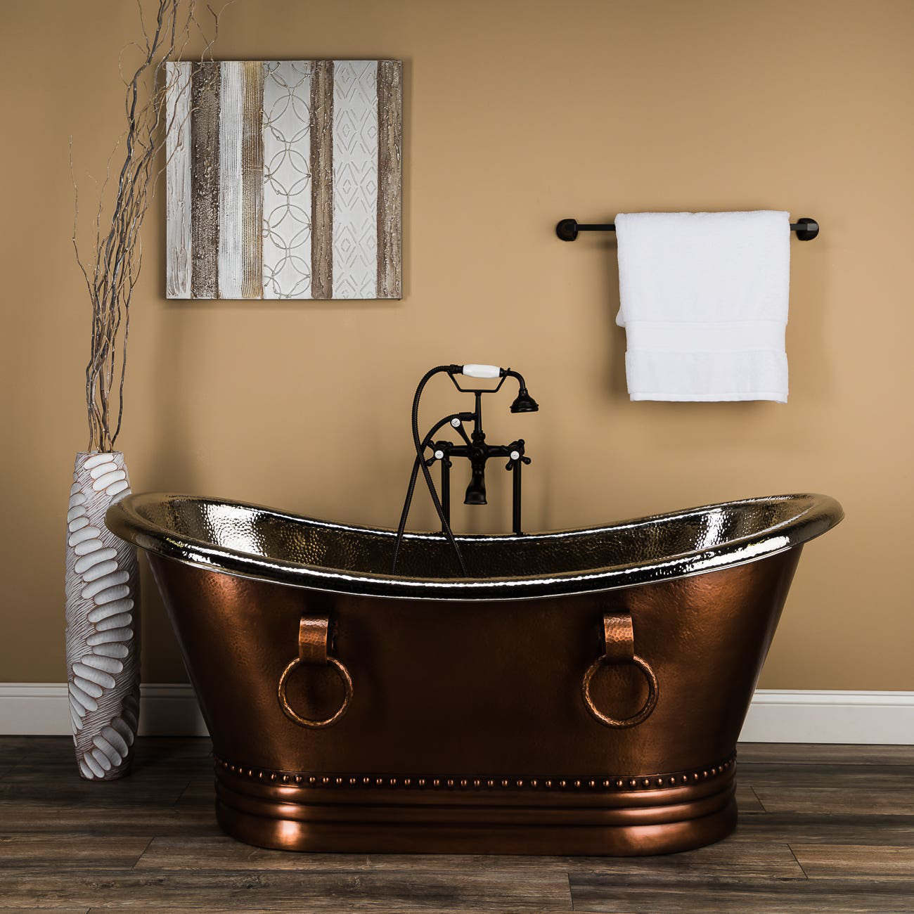 Chevington 62'' x 31.5'' Freestanding Soaking Copper Bathtub Wayfair