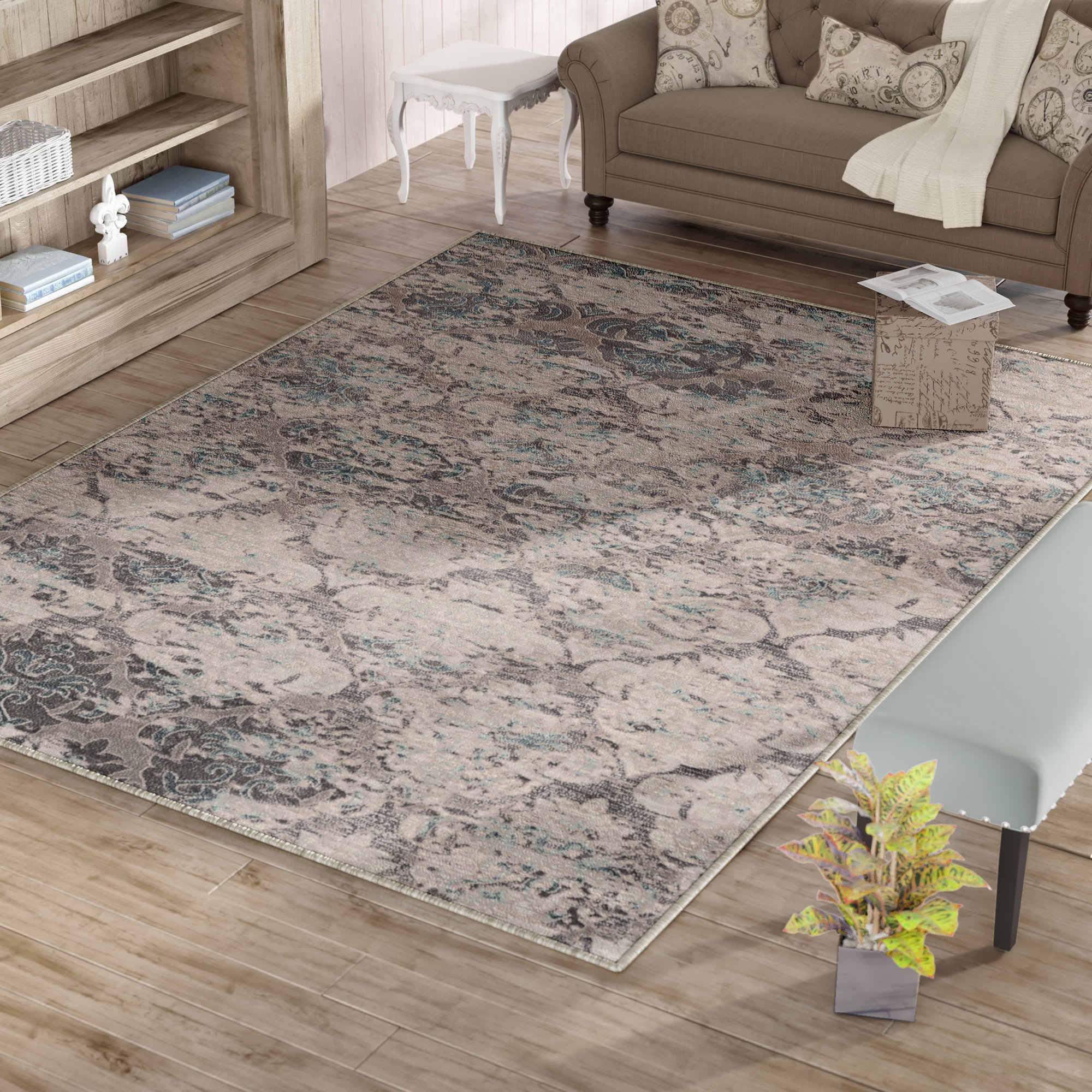 Ophelia & Co. Felicia Geometric Gray Area Rug & Reviews Wayfair