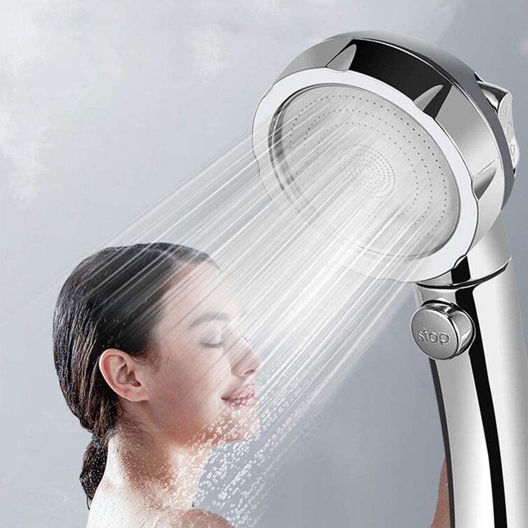 3 In 1 High Pressure Showerhead Bathroom Handheld Shower Head with ON/Off Pause 