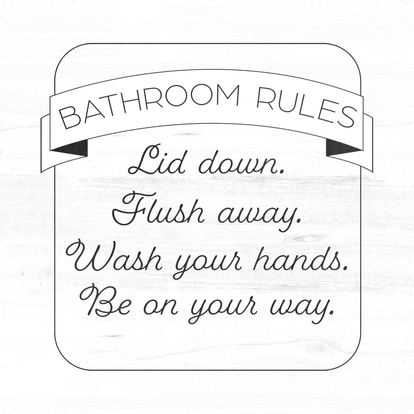 Maturi Bathroom Rules Sign Wayfair.co.uk