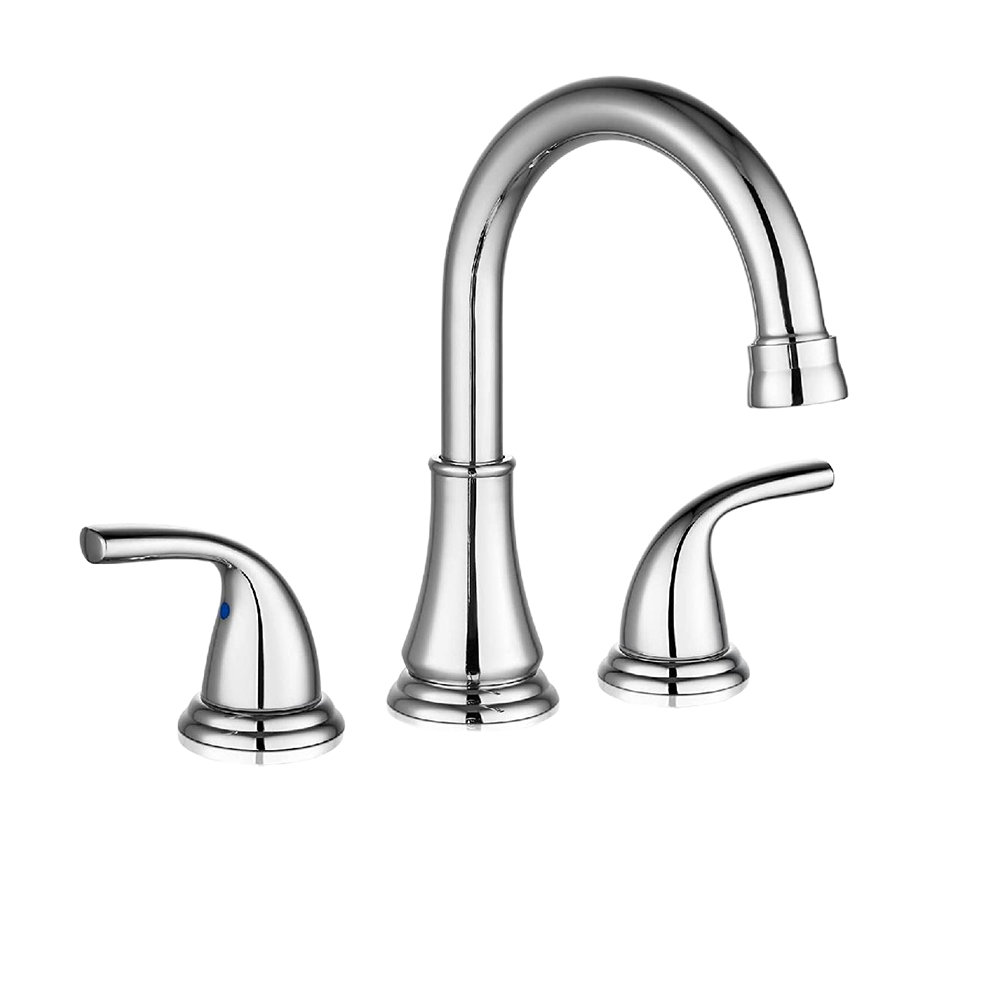 Frifoho Polished Chrome Widespread 8 Inch Vanity Sink Faucet 2Handle 3