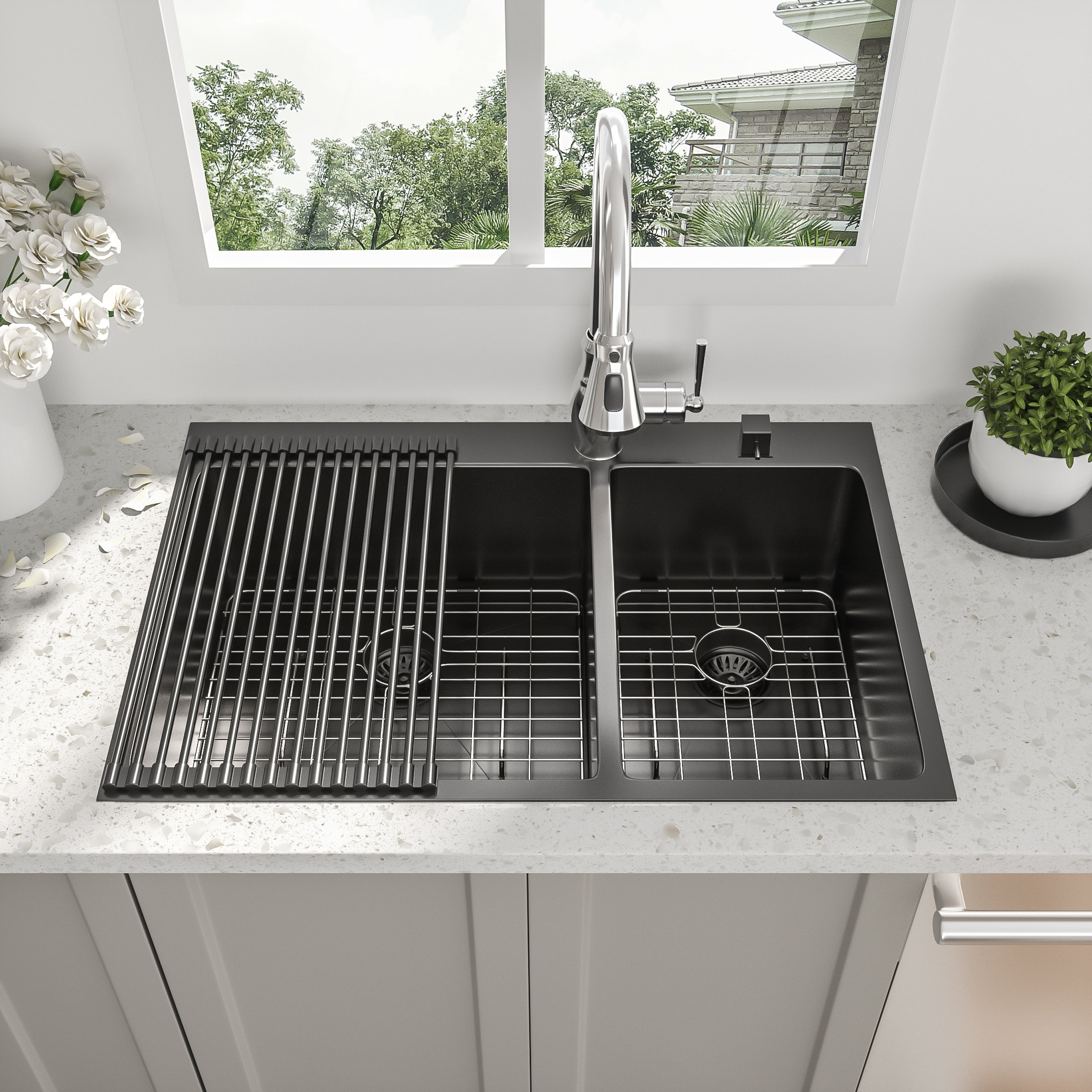 Beslend 33" L x 22" W Double Basin Kitchen Sink | Wayfair