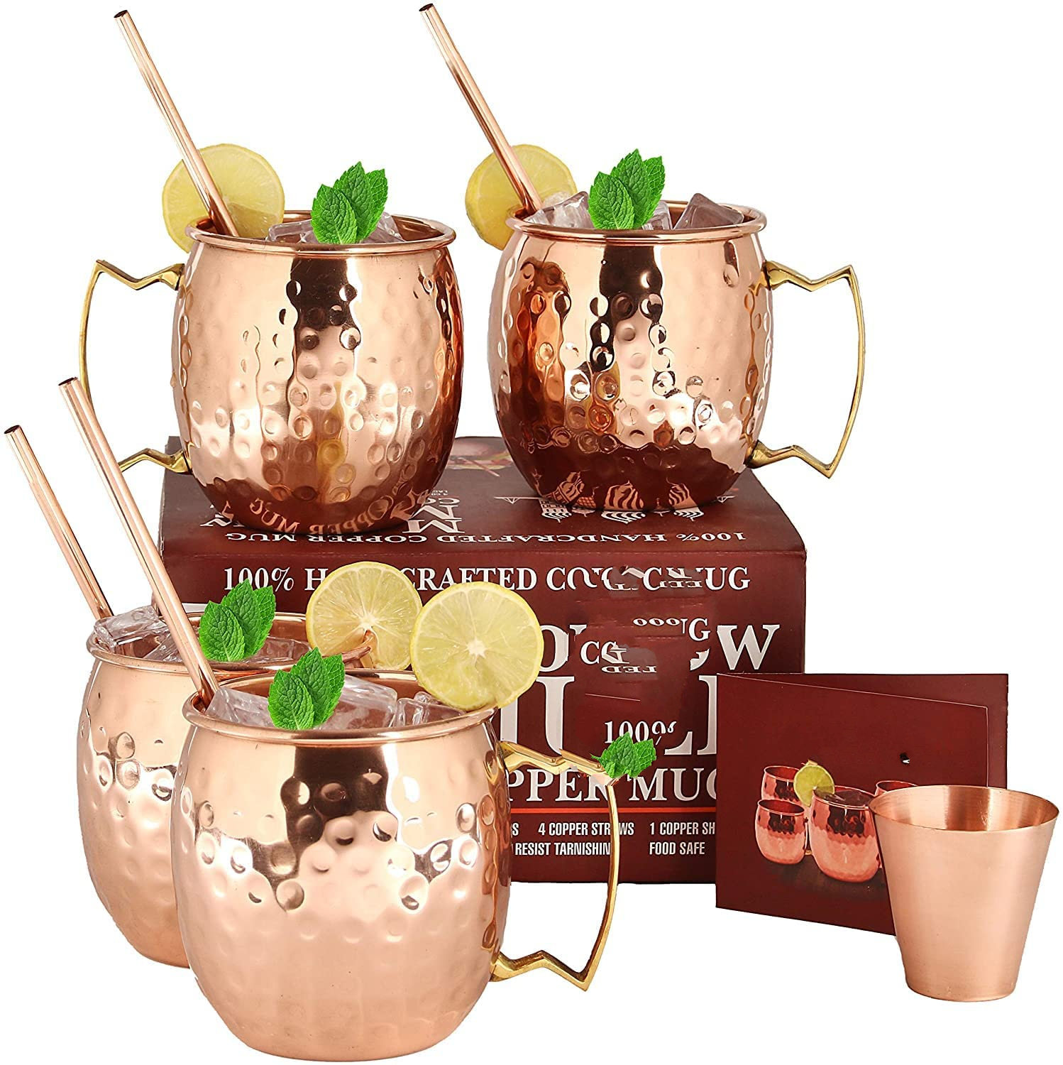 Authentic Moscow Mule Mugs 16 oz Barrel Solid Copper Moscow Mule Mug 100% Pure Copper 