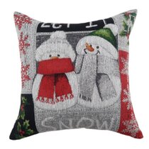 Christmas Snowman Fun Throw Pillow Hallmark 18"x18" New 