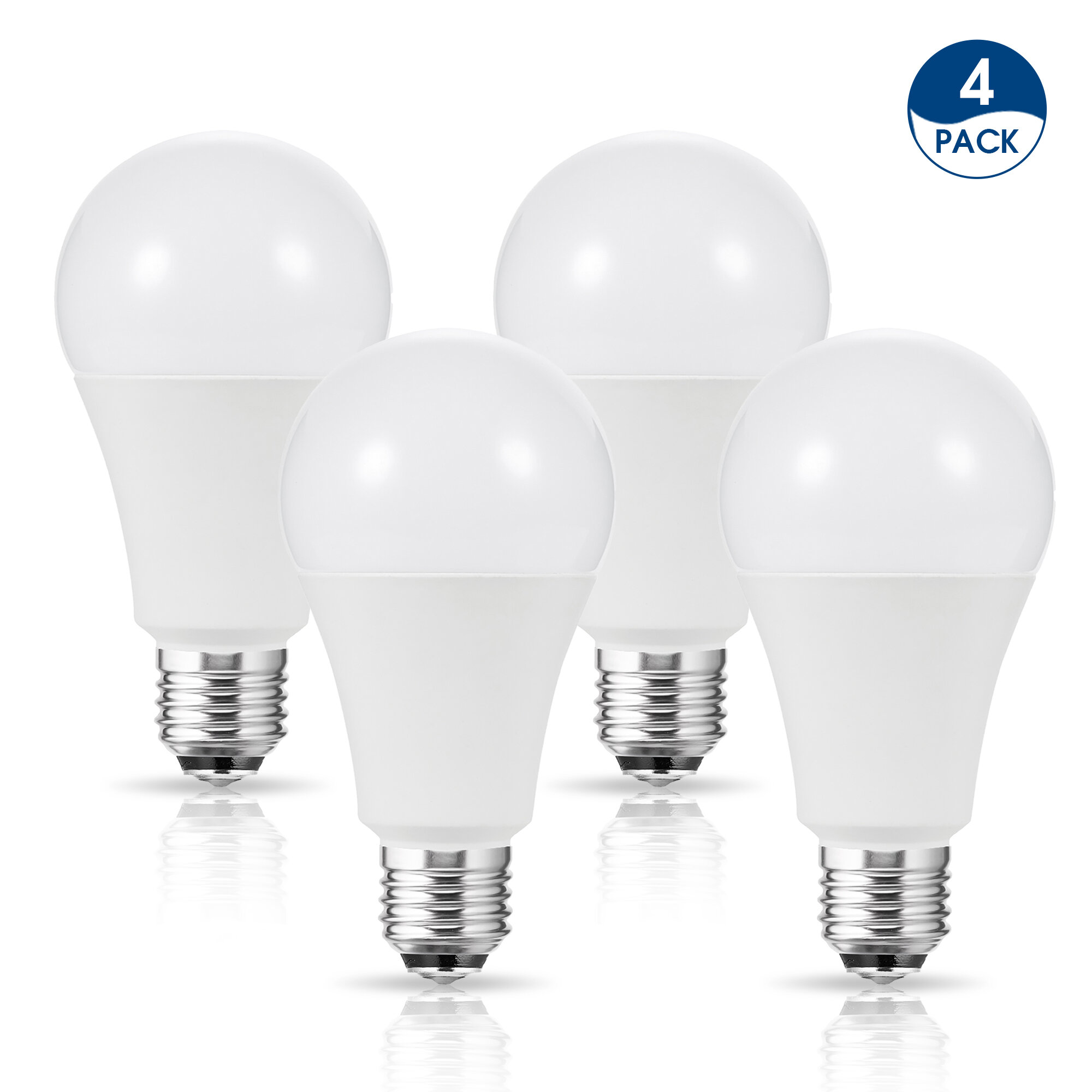Samsung CSP LED 18W Light Bulb E26 150W Equivalent 2000 Lumen 2700K 4 Pack 
