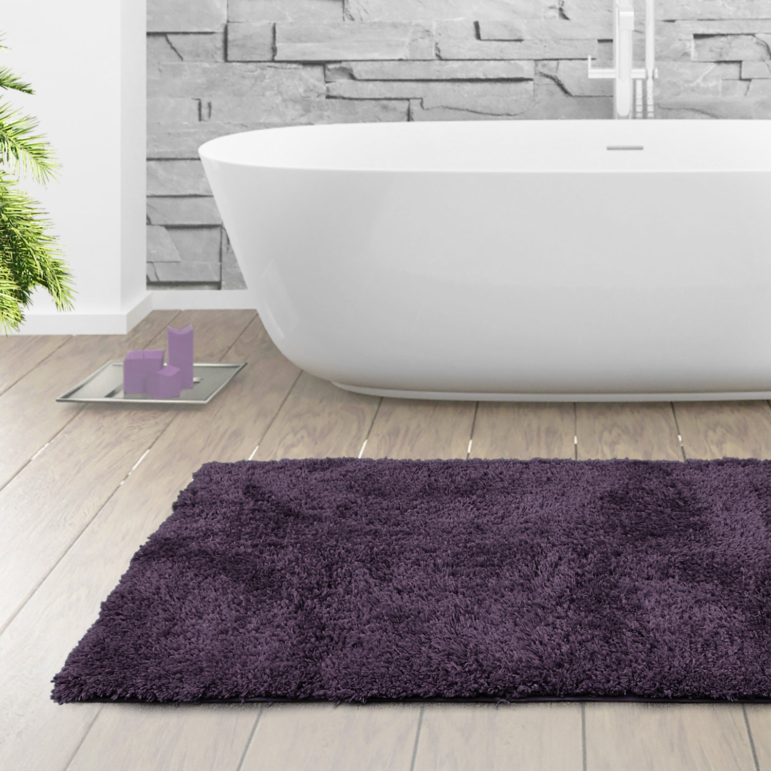 Mercer41 Ciarra Rectangular Polyester NonSlip Solid Bath Rug & Reviews