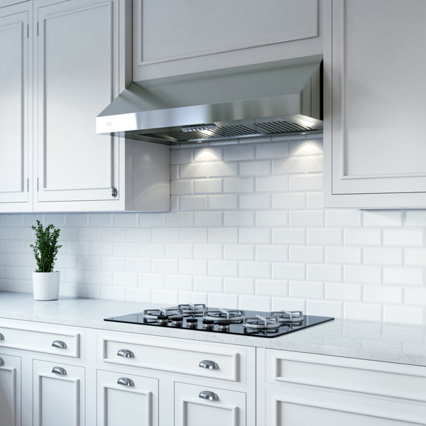 vent hood between cabinets