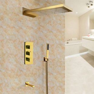 Mecca Thermostatic Complete Shower System with Rough-in Valve