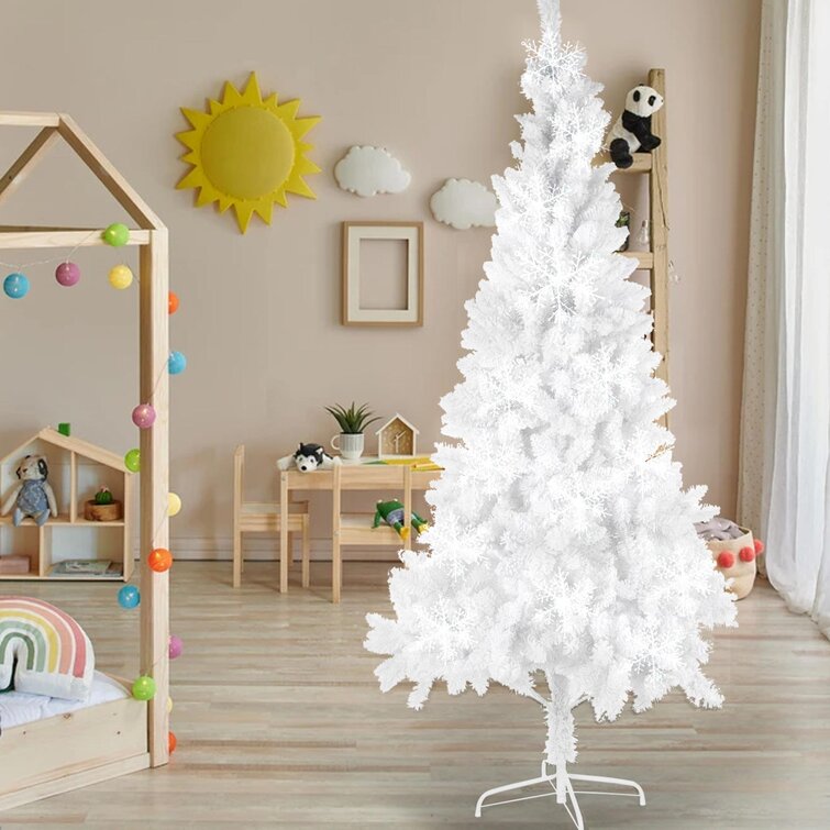Artificial Christmas Tree Xmas Pine Holiday Decor 5 6 7 8FT White Green Snow 