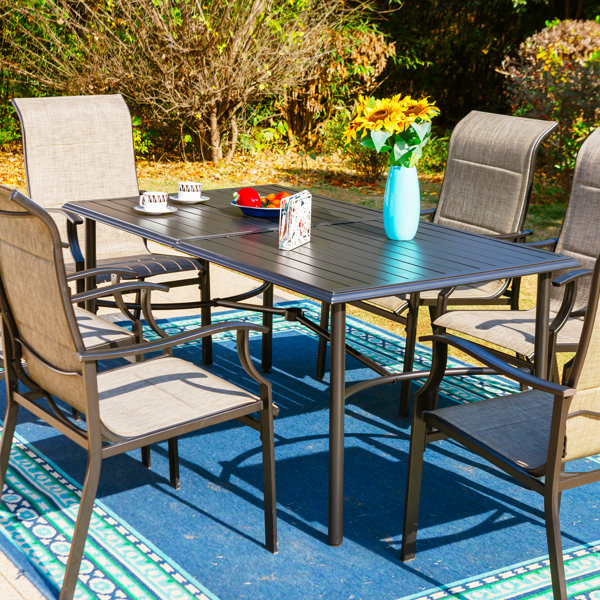 Red Barrel Studio® 6-seat Patio Dining Set With Swivel Cushioned Chairs ...