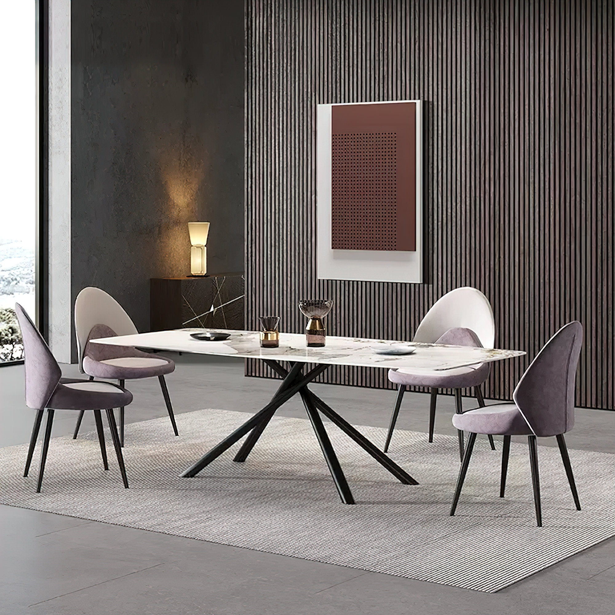 Orren Ellis 70.9" Modern Sintered Stone Top Rectangle Dining Table With