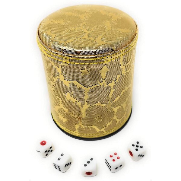 Black Casino Leather Poker Cup With 5 Dice Casino Toys High Quality Durable BA 